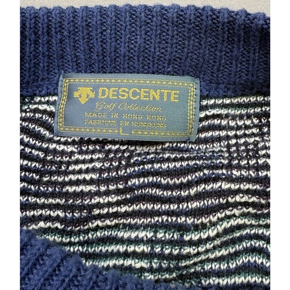 Descente Men’s LG Vintage Golf Collection Knitted Geometric Multicolor Sweater - Picture 5 of 7